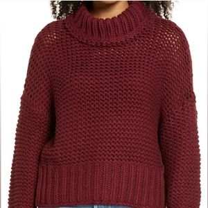 Burgundy Free People My Only Sunshine Sweater